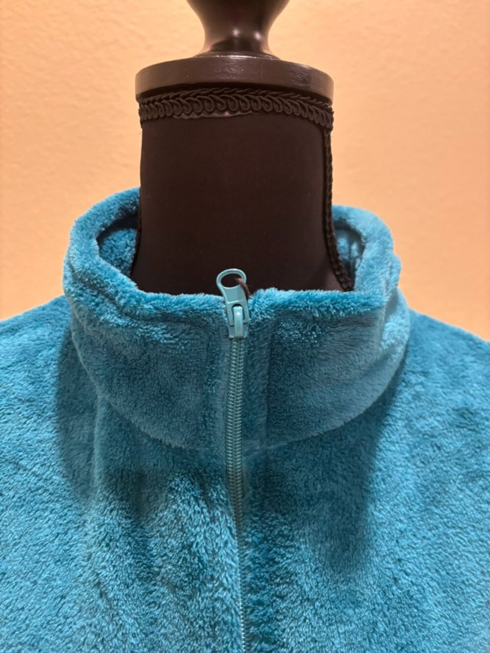 NWT Alexander Del Rossa Plush Zip Front Robe Housecoat Teal Green 2X Plus - Picture 5 of 12